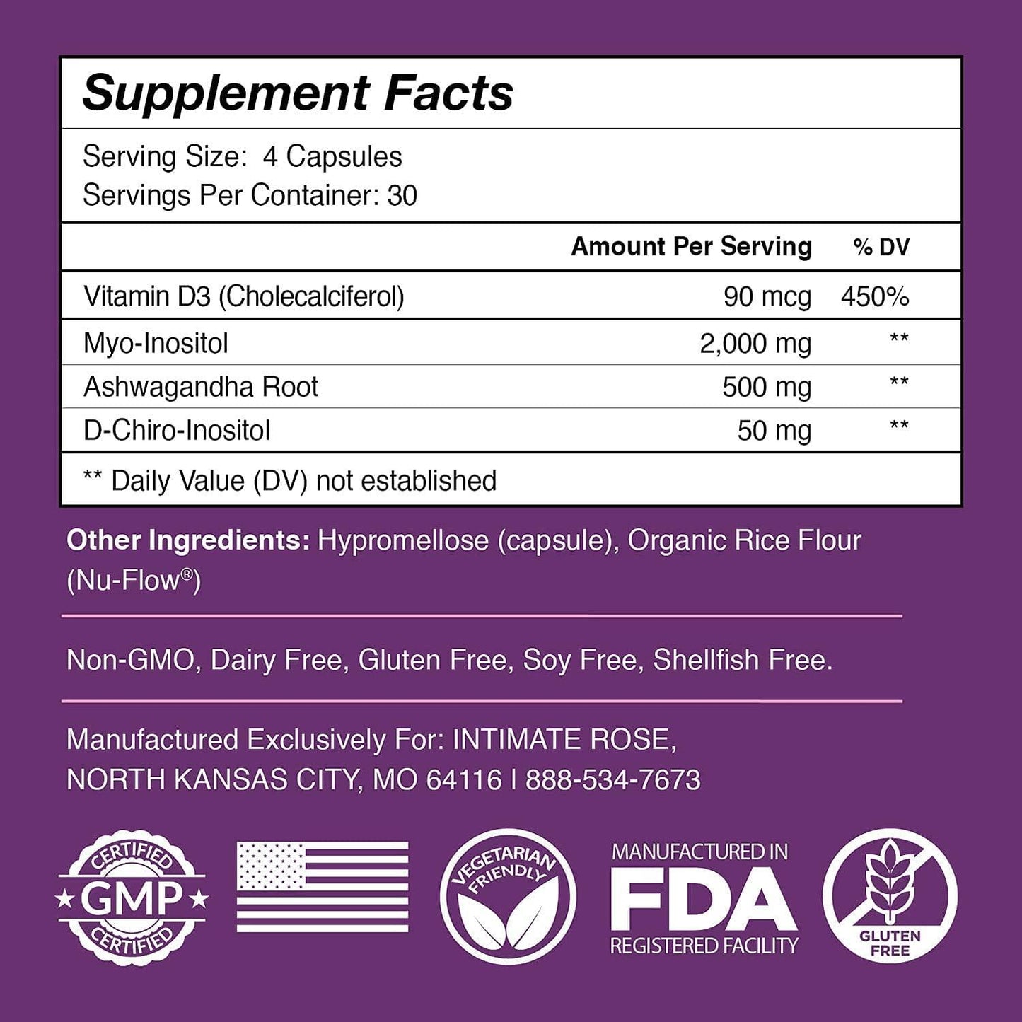 Myo & D-chiro Inositol With Ashwagandha And Vitamin D