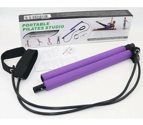 Kit Barra Pilates Portátil Con Bandas Elásticas Fitness Yoga